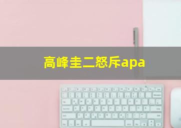 高峰圭二怒斥apa