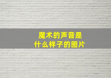 魔术的声音是什么样子的图片