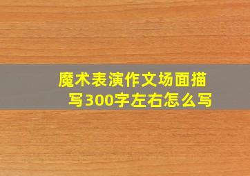 魔术表演作文场面描写300字左右怎么写