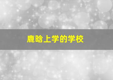 鹿晗上学的学校