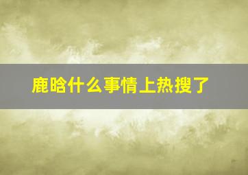 鹿晗什么事情上热搜了