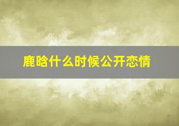 鹿晗什么时候公开恋情