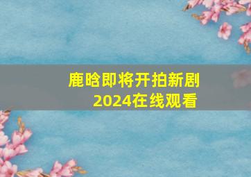 鹿晗即将开拍新剧2024在线观看