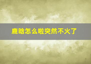 鹿晗怎么啦突然不火了