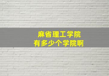 麻省理工学院有多少个学院啊