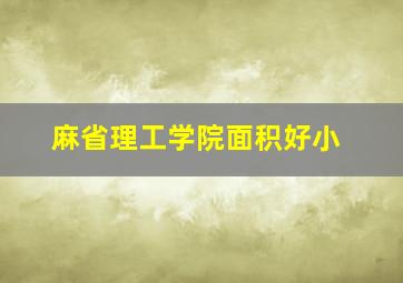 麻省理工学院面积好小