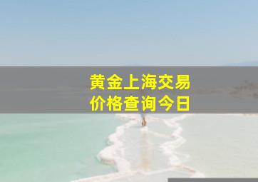 黄金上海交易价格查询今日