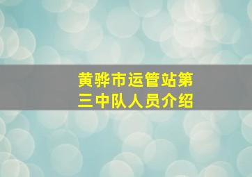 黄骅市运管站第三中队人员介绍