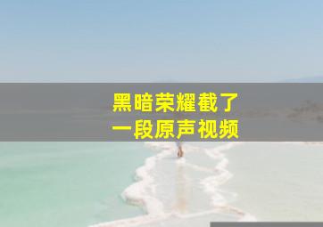 黑暗荣耀截了一段原声视频