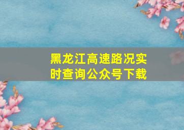 黑龙江高速路况实时查询公众号下载